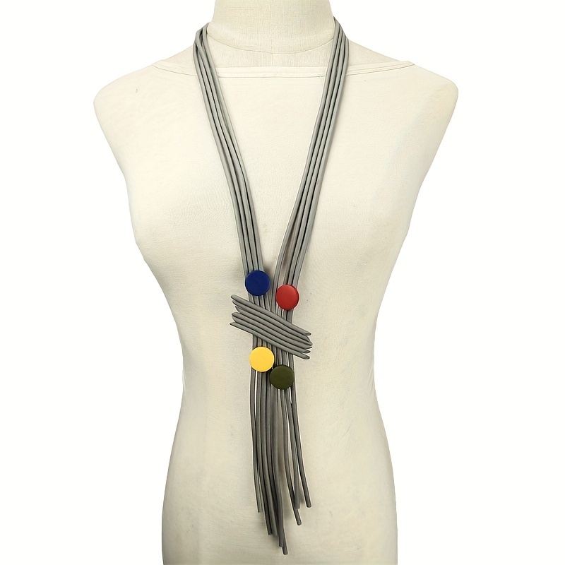 Boho Tassel Statement Necklace Tribal Style Accessory Women